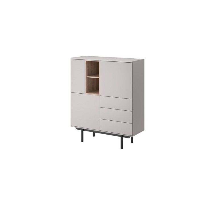 Ensemble meuble TV, buffet haut et étagère mural INOX gris 150 cm