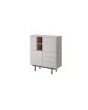 Ensemble meuble TV, buffet haut et étagère mural INOX gris 150 cm