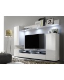 Ensemble meuble TV WHITE blanc brillant 208 cm