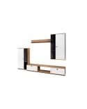 Ensemble meuble TV CALI 240 cm chêne et blanc