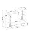 Ensemble meuble TV CALI 240 cm chêne et blanc
