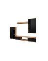 Ensemble meuble TV CALI 240 cm chêne et noir