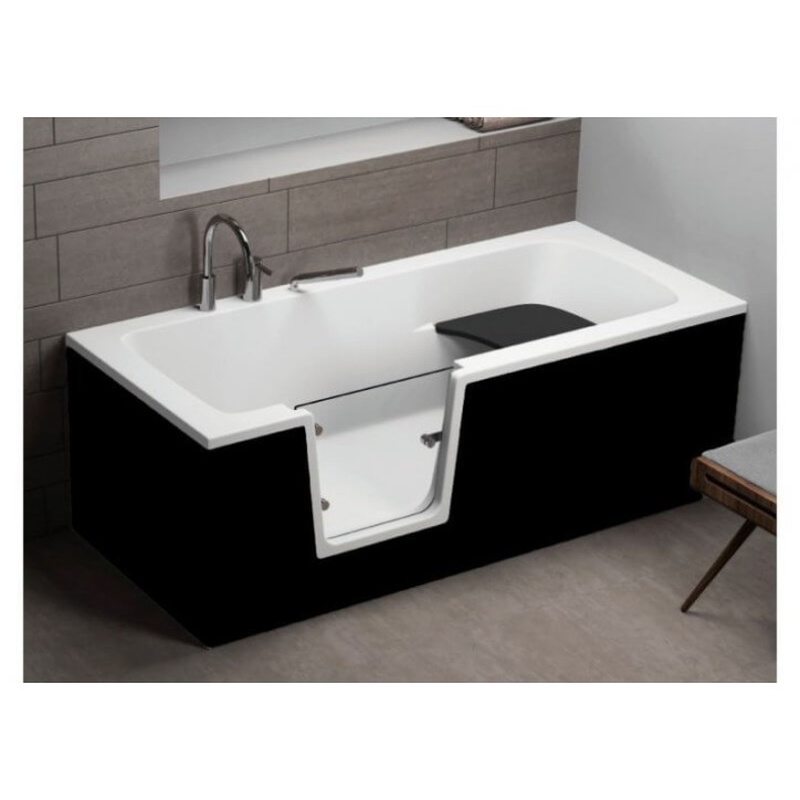 Türbadewanne ADELAIDE II SCHWARZ160/170/180x75/80x54 cm