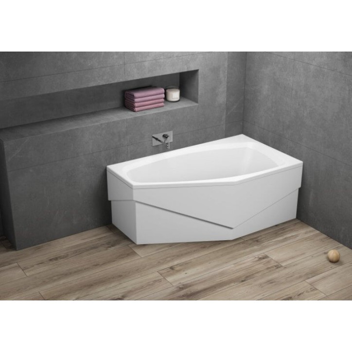 Bañera MARIKA 140 x 80 cm, ángulo derecho, con faldón