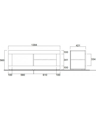 Mueble TV 1 puerta BASIC cemento 140 cm