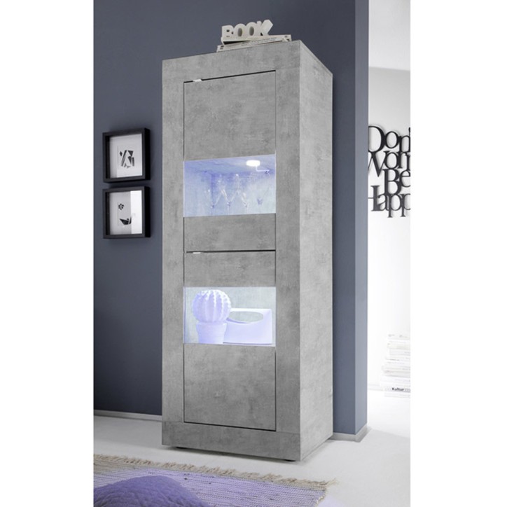 Columna-Vitrina 2 puertas BASIC cemento 61 x 162 cm