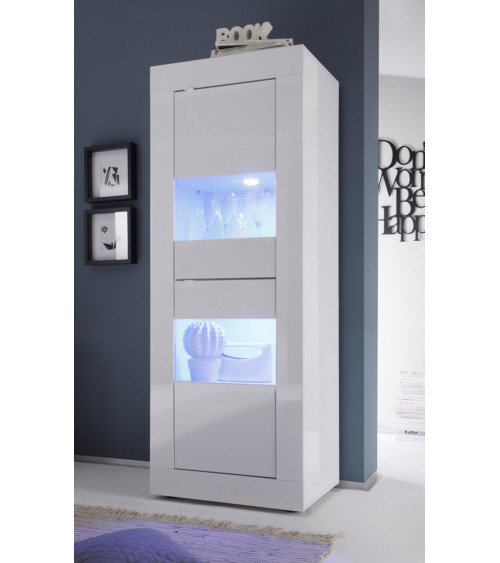 Columna-Vitrina 2 puertas BASIC blanco lacado 61 x 162 cm