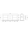 Buffet 2 portes 3 tiroirs BASIC finition blanc-chêne péro