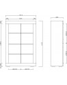 Vitrine 4 portes BASIC finition blanc-chêne péro 102/162/43 cm