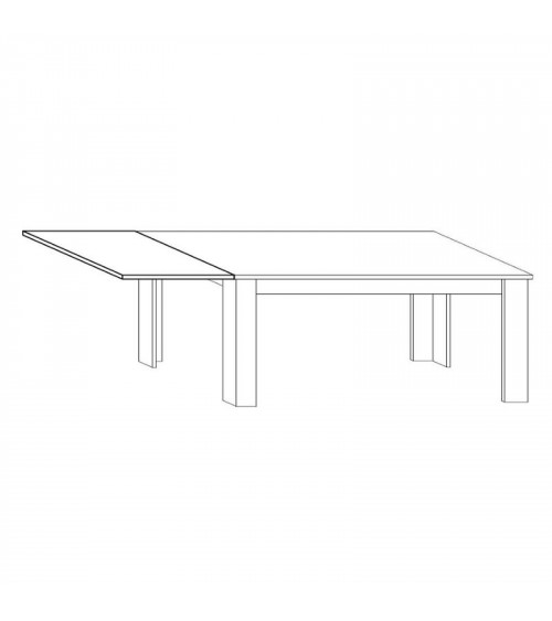 Table à manger extensible BASIC finition blanc laqué 137-185/79/90 cm