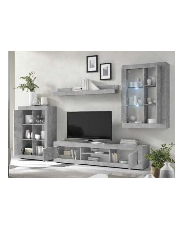 Conjunto mueble TV BASIC cemento 184 cm