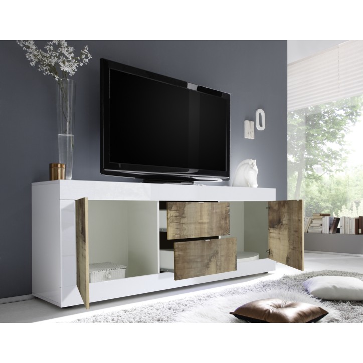 Soggiorno BASIC in rovere bianco pero