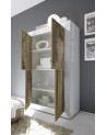 4-deurs commode BASIC wit-eiken pero 102x163 cm
