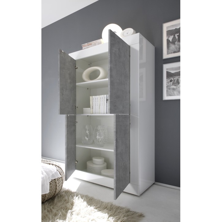 Salón BASIC completo en blanco hormigón Salón BASIC completo en blanco hormigón