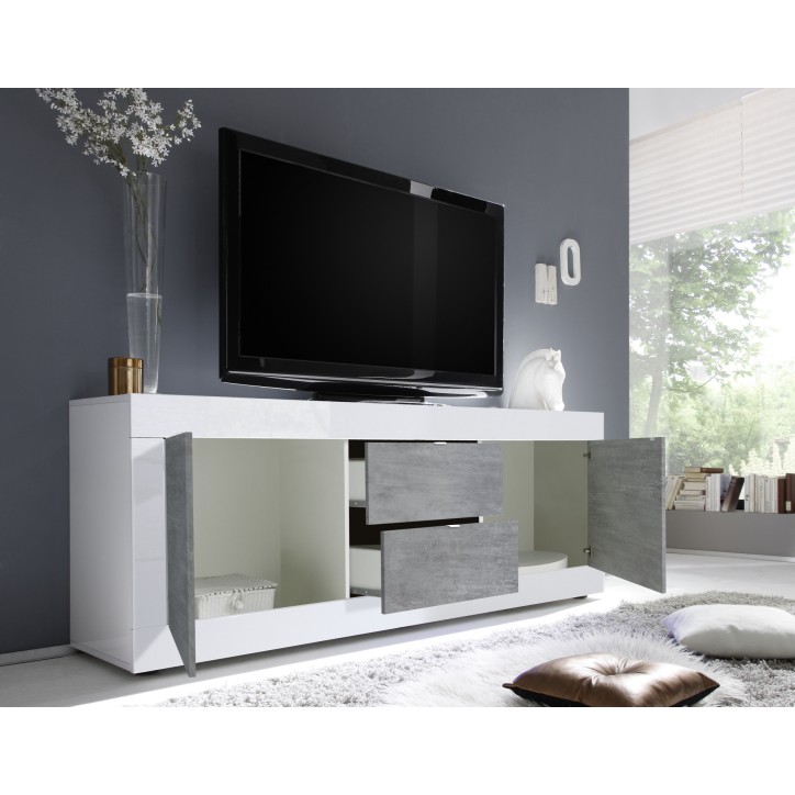 Salón BASIC completo en blanco hormigón Salón BASIC completo en blanco hormigón