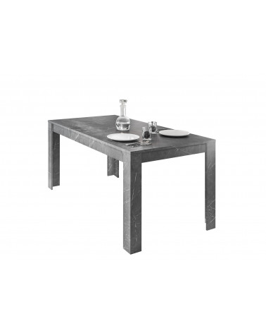 Table à manger extensible VISCONTI finition marbre noir 137-185/79/90 cm