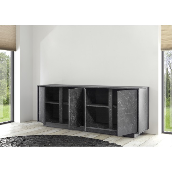 Buffet VISCONTI finition marbre noir 180 cm Buffet VISCONTI finition marbre noir 180 cm