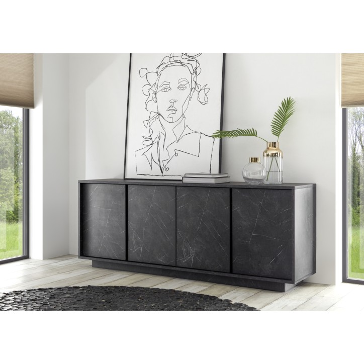 Buffet VISCONTI finition marbre noir 180 cm Buffet VISCONTI finition marbre noir 180 cm