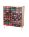 Buffet COLORA QUAD 4 portes 95 cm chêne et couleurs