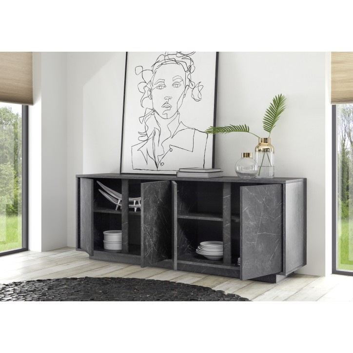 Salon VISCONTE efecto mármol negro completo