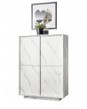 Argentier 4 portes BASIC finition blanc-chêne péro 102x163 cm