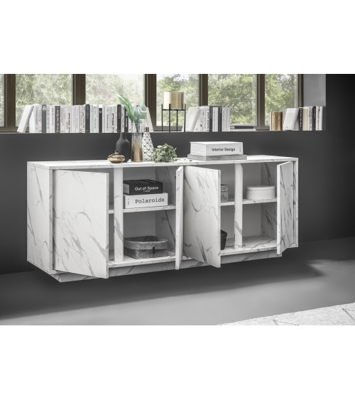 VISCONTI dressoir, wit marmer, 180 cm