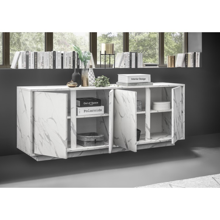 VISCONTI dressoir, wit marmer, 180 cm