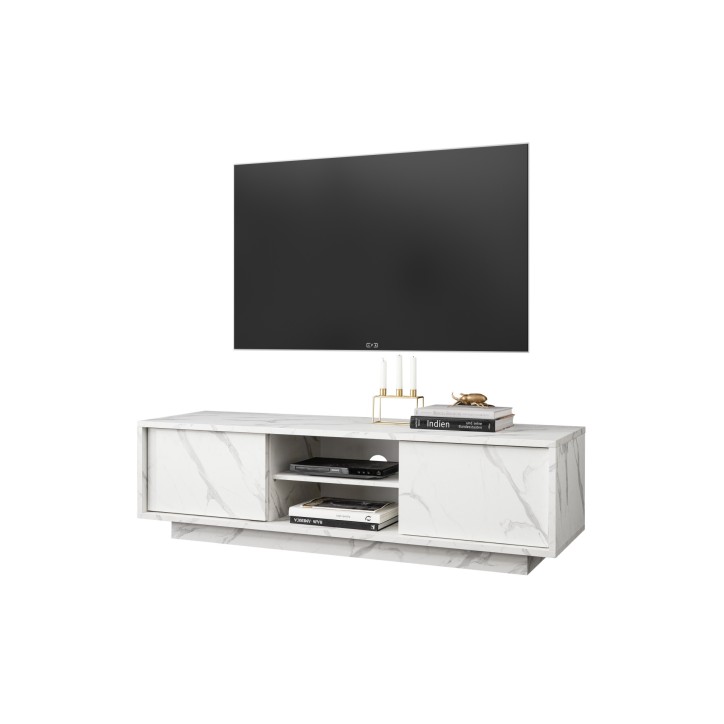 VISCONTI wit marmeren TV-meubel 138cm