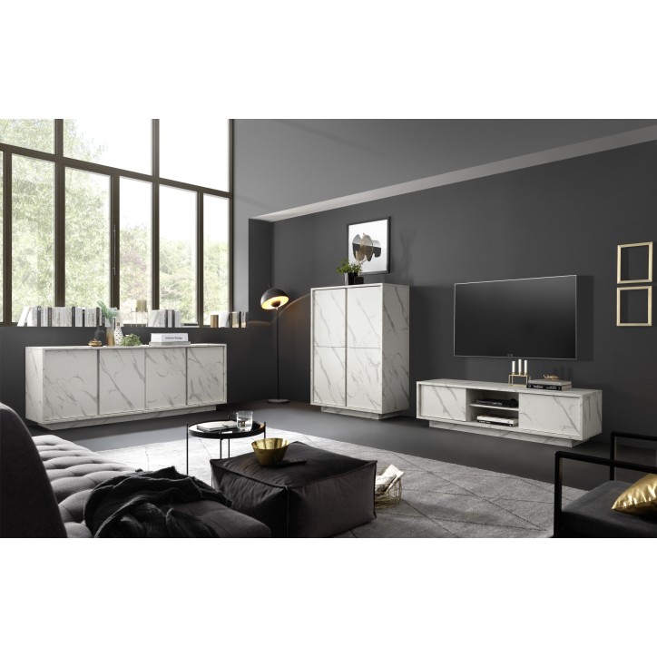 Salon complet VISCONTE effet marbre blanc Salon complet VISCONTE effet marbre blanc