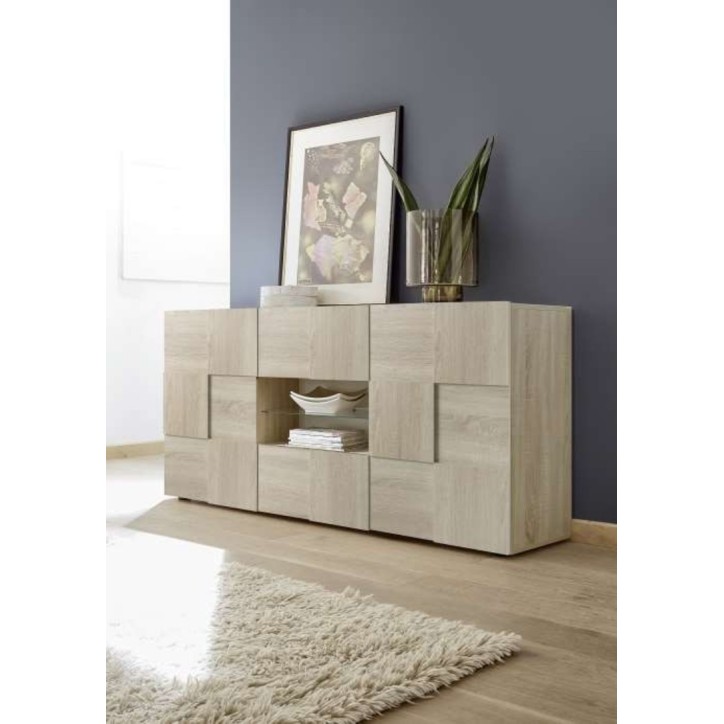 DAMA eiken 2-deurs dressoir met 2 laden 181/84/43 cm