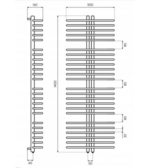 Radiateur eau chaude NATO  989 W