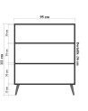 Buffet COLORA QUAD 4 portes 95 cm chêne et couleurs