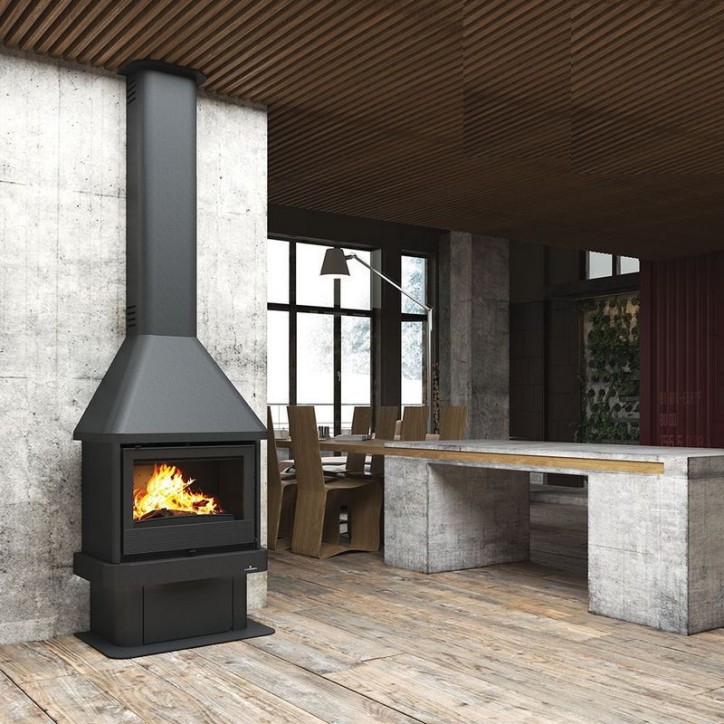 Poêle à bois ANACO avec turbine 11 kW