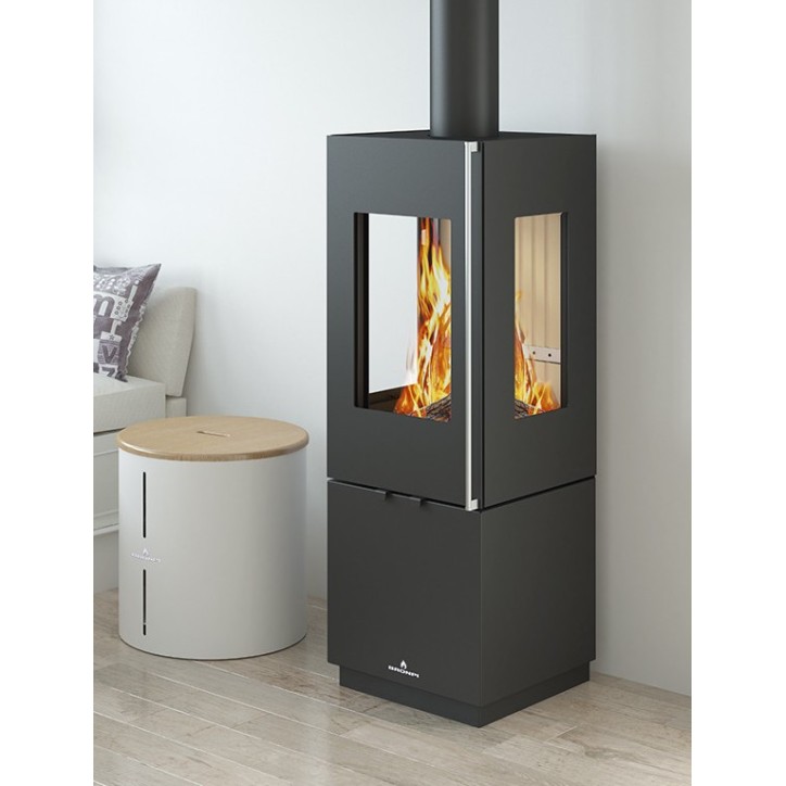 Poêle à bois 3 côtés vitrés JAKO 7 kW