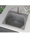 Evier simple Americano 635 x 559 x 221mm Gris argénté