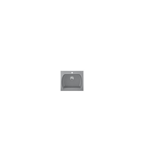 Evier simple Americano 635 x 559 x 221mm Gris Argenté