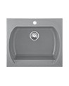 Evier simple Americano 635 x 559 x 221mm Gris argénté
