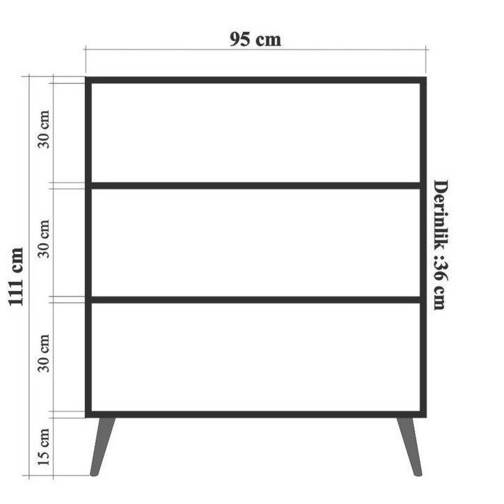 Buffet COLORA QUAD 4 portes 95 cm chêne et couleurs