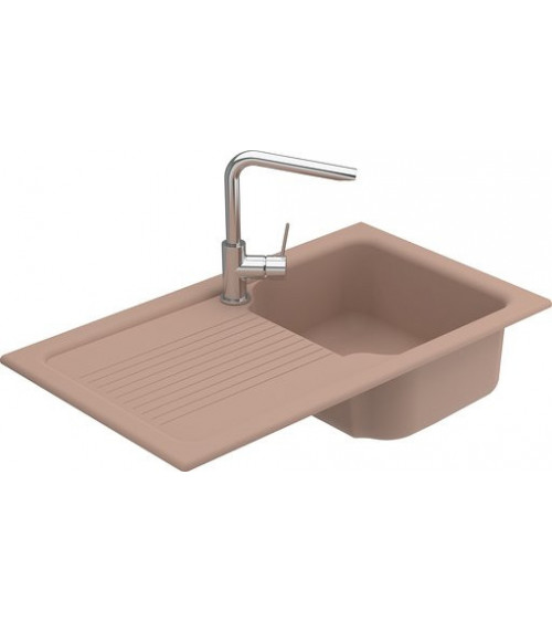 Evier simple Polino II avec égouttoir  860 x 500 x 210mm