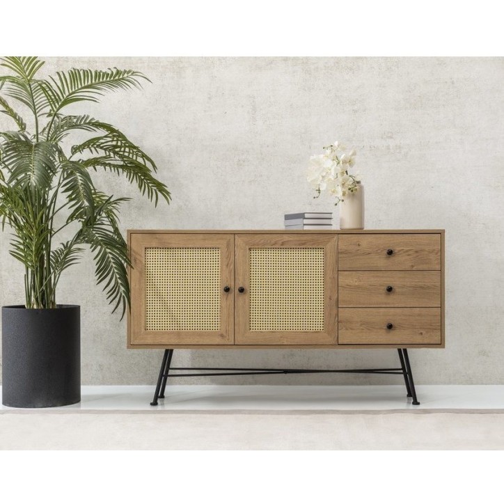 Buffet NALA 2portes et 3 tiroirs 160 cm marron