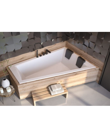 Baignoire d'angle Droit ULTIMA DUO 170 ou 180 cm ultra-slim