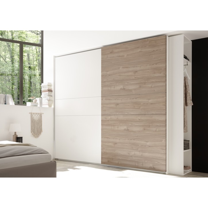 Chambre complète AMALTI blanc et chêne lit 160x200 cm avec coffre de rangement Chambre complète AMALTI blanc et chêne lit 160x200 cm avec coffre de rangement