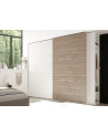Chambre complète AMALTI blanc et chêne lit 160x200 cm avec coffre de rangement