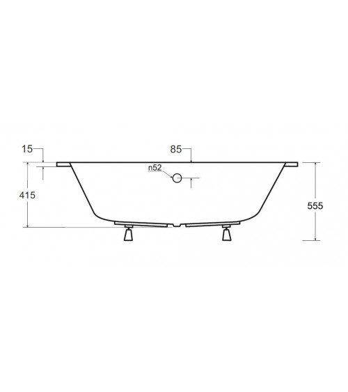 Vasca asimmetrica di INTEGRA 150/170 x 75 cm con barriera di vasca da bagno