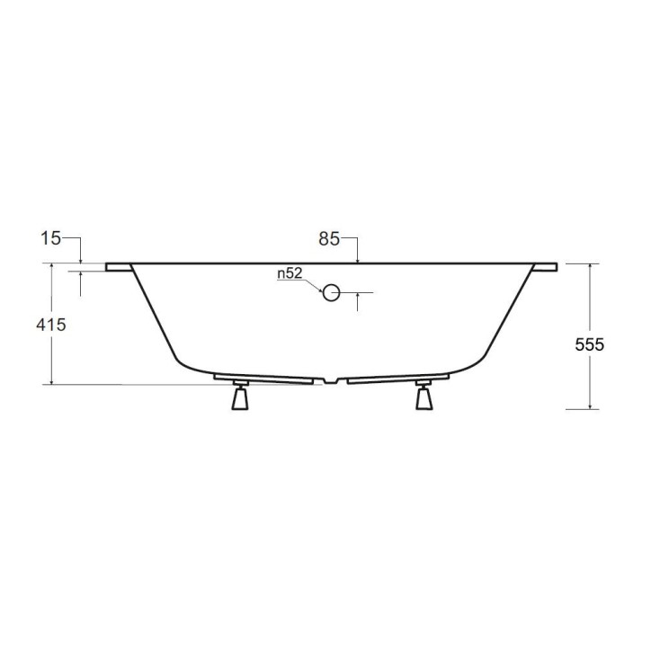 Vasca da bagno angolare ULTIMA SLIM destra 150/160 cm