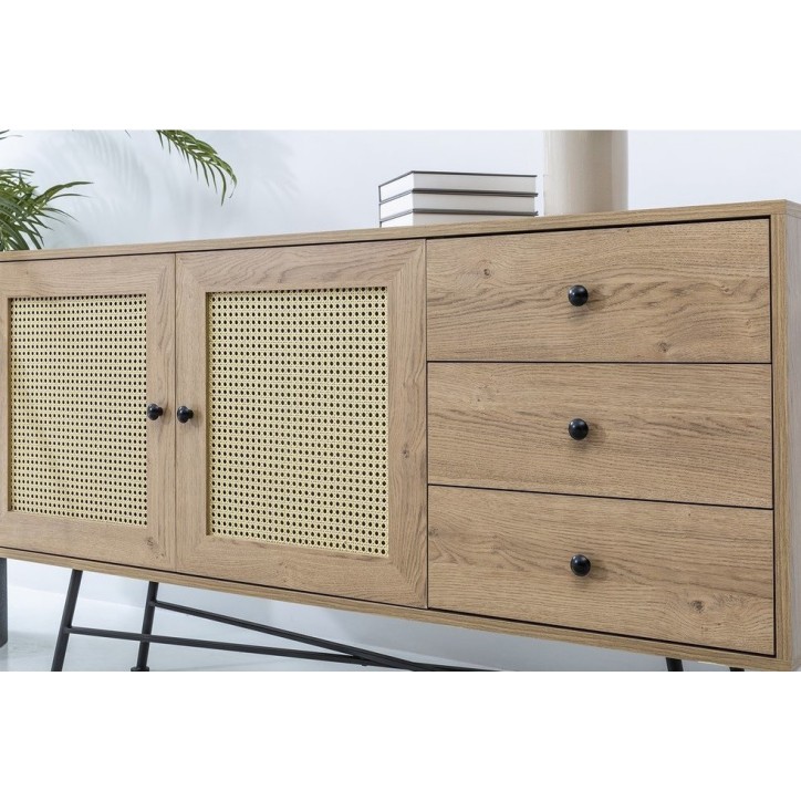 Buffet NALA 2portes et 3 tiroirs 160 cm marron