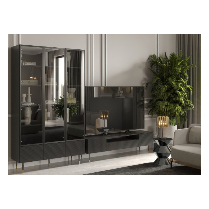 Meuble TV Impérial Noir - 160cm