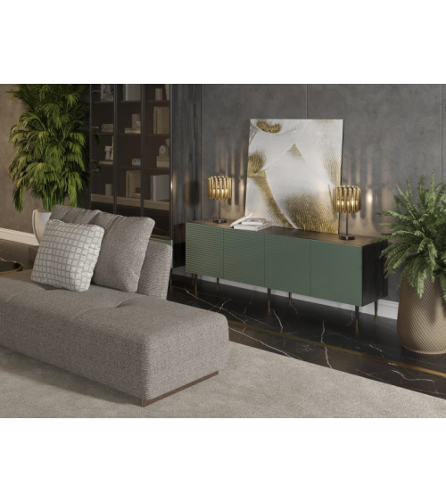 Meuble TV Impérial Noir 4 portes - 180cm