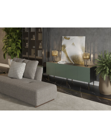 Meuble TV Impérial Noir 4 portes - 180cm