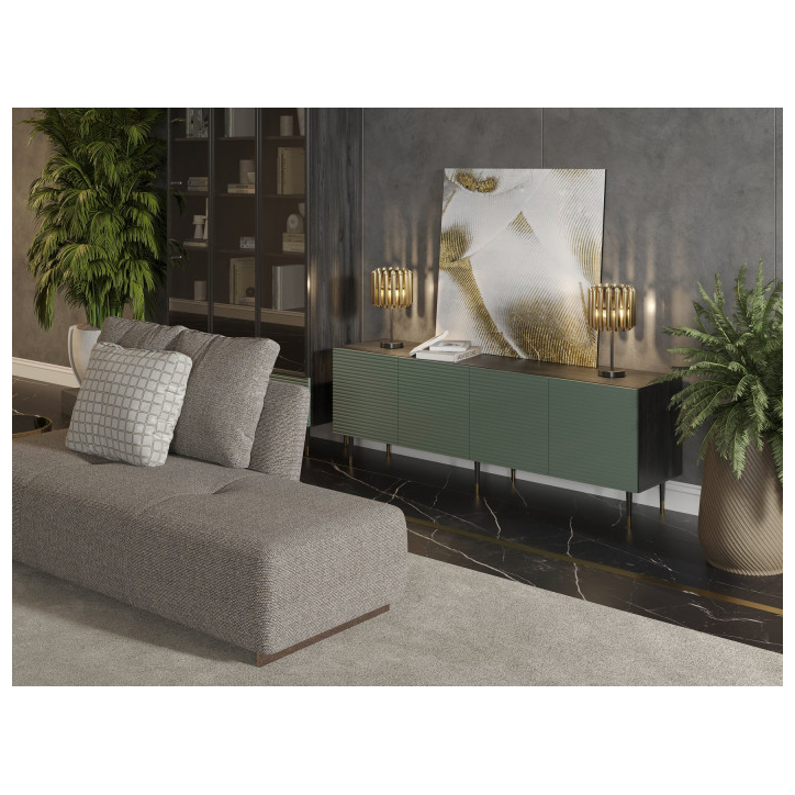 Meuble TV Impérial Noir 4 portes - 180cm